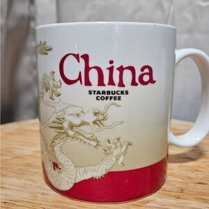 Starbucks China Mug - Red, White, and Gold 2009